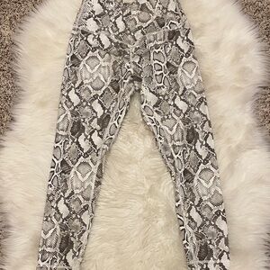 Victoria's Secret Snake Print Leggings - Gray and White